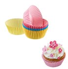 Pirottini di carta blu, rosa e gialli per muffin e cupcake