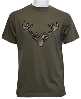 T-shirt testa di cervo Bartavel tg. XXL kaki